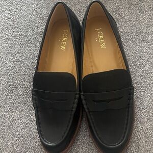 J. Crew Women's Classic Black faux Leather Loafers